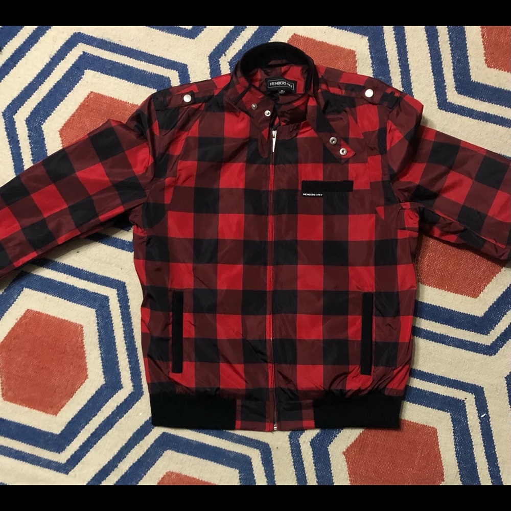 MEMBERS ONLY MEN'S BUFFALO PLAID ICONIC RACER JACKET
